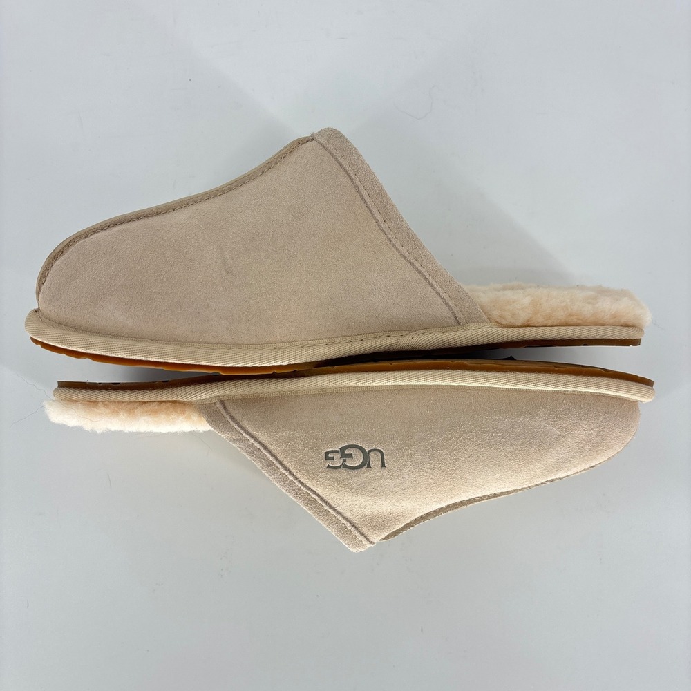 UGG Pearle UGGplush Scuff Slipper Cream Women Size 9 Faux Fur Suede Comfort Warm - Picture 7 of 13